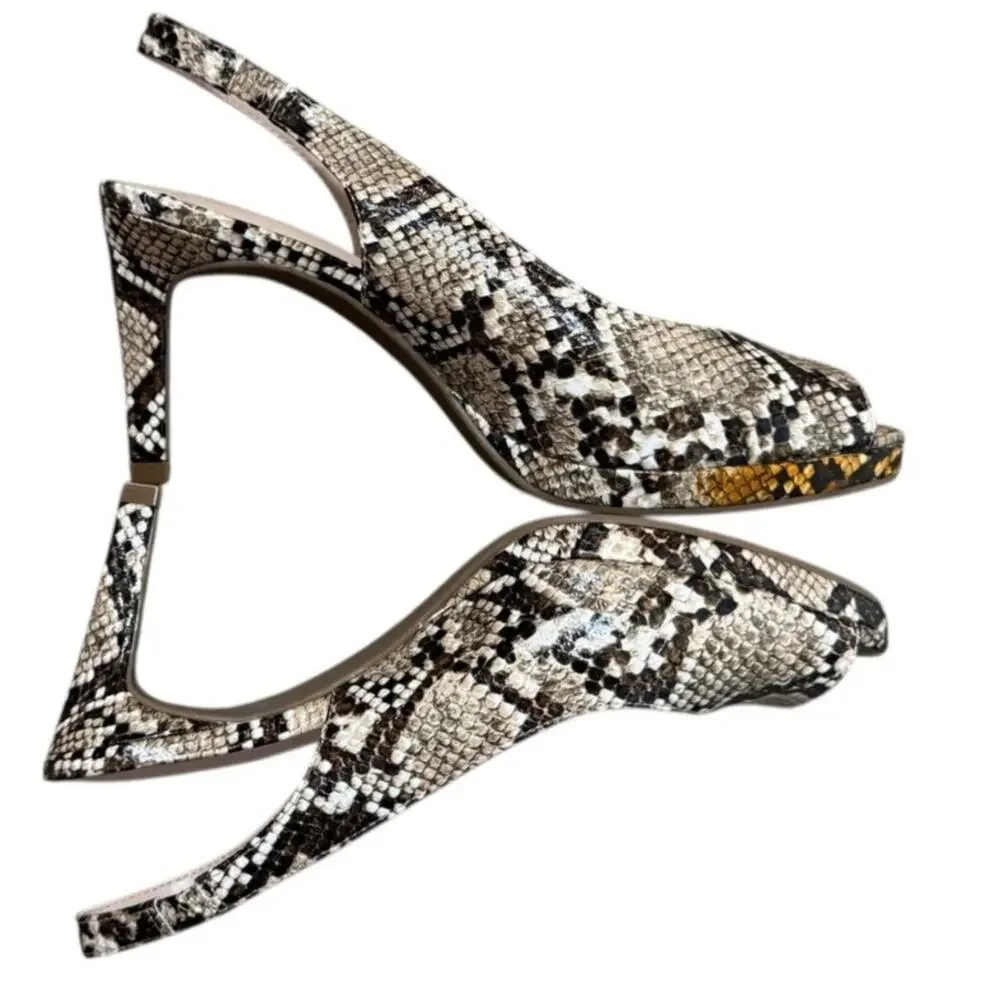 KELLY & KATIE Nerani Python Slingback Heel SZ 7M